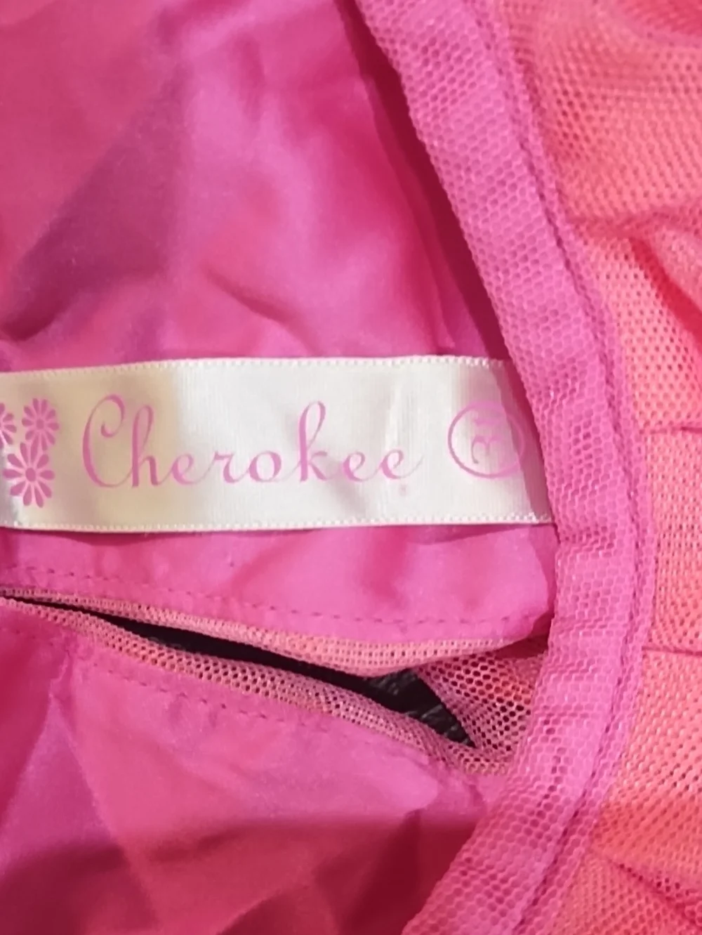 Cherokee Bright Pink Girls Dress with Tulle Detail